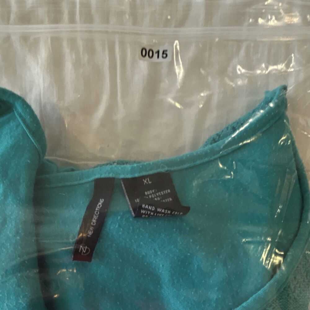 New Directions Teal Chevron Lace Sleeveless Tank Top XL Women’s - Picture 9 of 9